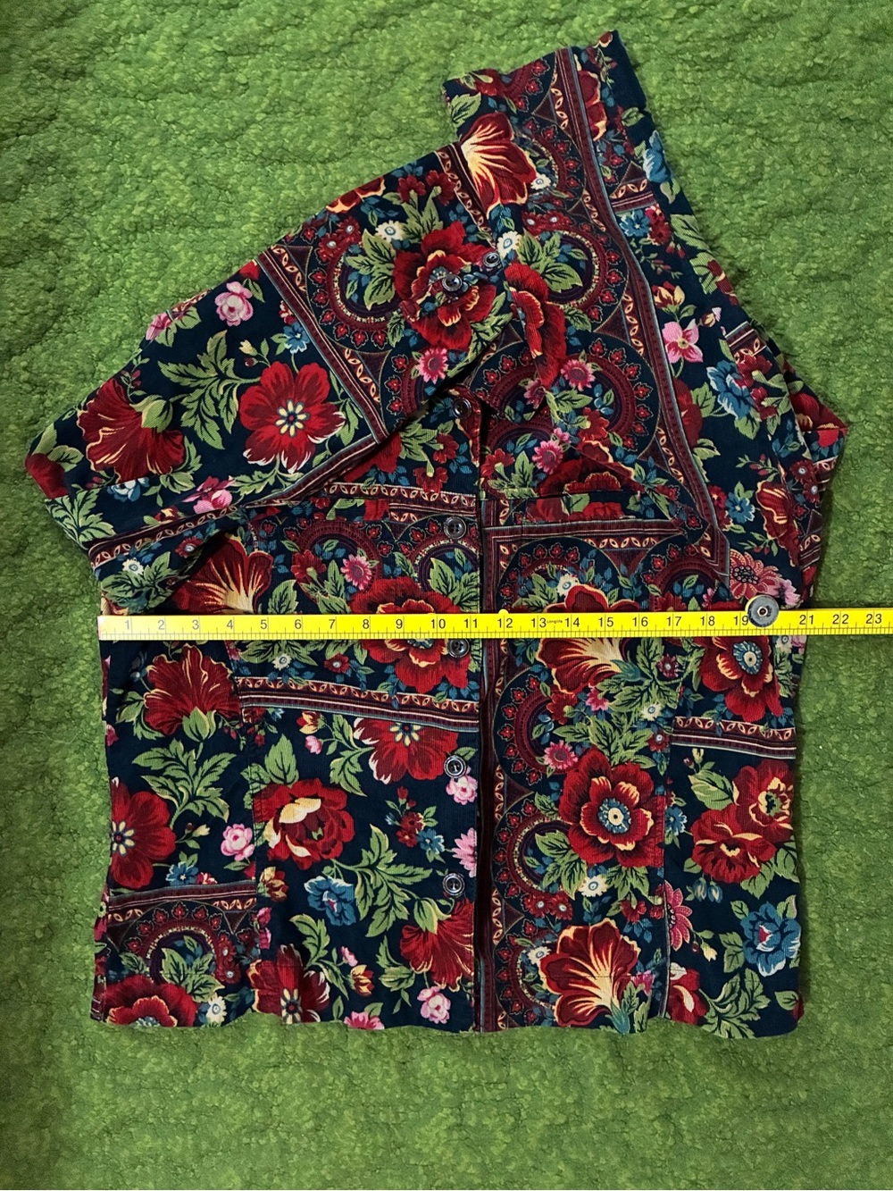 Vintage Erin London Floral & Tapestry Fine Wale Corduroy Jacket - Picture 9 of 10